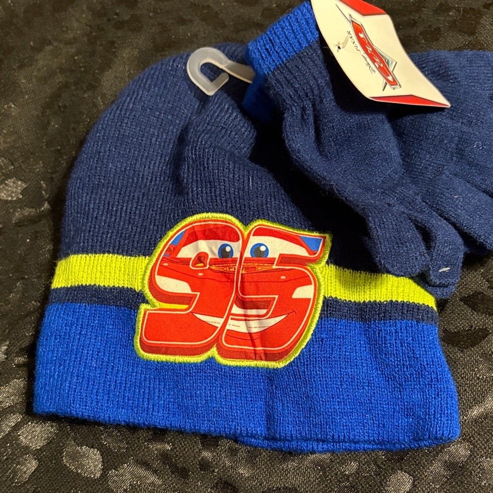 Kids Blue Beanie with Cars Design